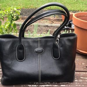 Tods Black Leather Satchel “D bag”